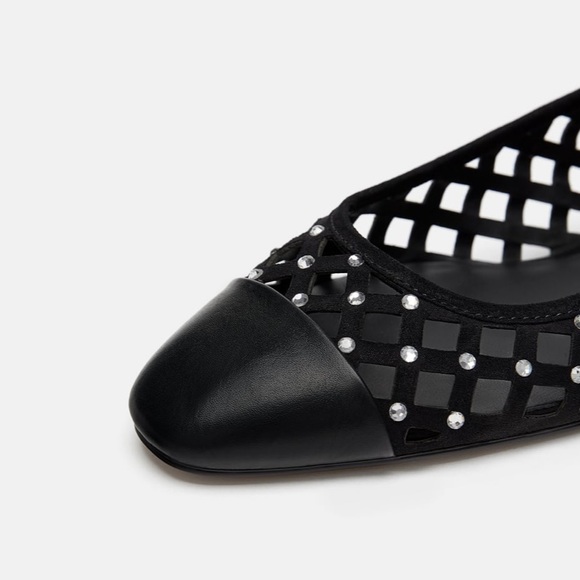 NWT Zara Woven Ballet Flats with Sparkly Detail ✨ - Picture 2 of 6